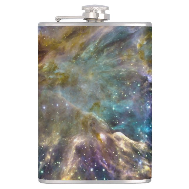 Colourful Cosmos Hip Flask (Front)