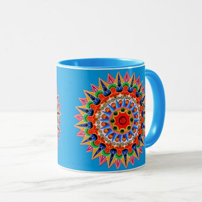 Colourful Costa Rica Folklore Design Mug (Front Right)