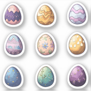 Colourful Cottage Easter Egg Set