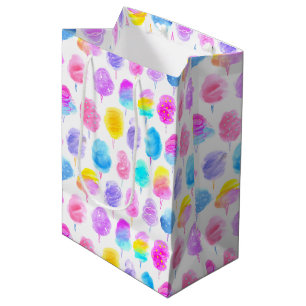 Colourful Cotton Candy Watercolor Pattern Medium Gift Bag