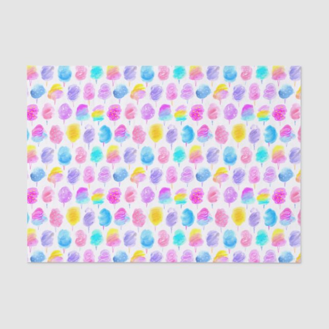 Colourful Cotton Candy Watercolor Pattern Tissue Paper (Front)