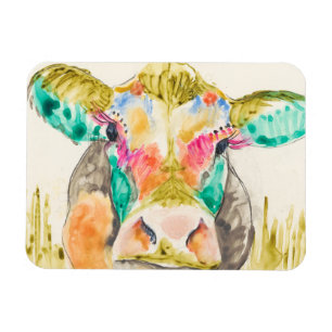 Colourful Cow Design Magnet