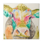 Colourful Cow Design Tile<br><div class="desc">Colourful Cow Design. Artist: Jennifer Goldberger. Image ID: 109109GG.</div>