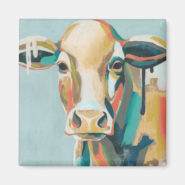 Colourful Cow Magnet (Front)
