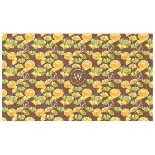 Colourful Cozy Autumn Watercolor Pattern Monogram Tablecloth