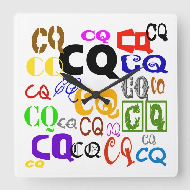 Colourful CQ Letters Ham Radio Clock (Front)