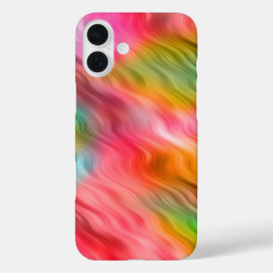 Colourful Crane Flower Wavy Texture iPhone 16 Plus Case