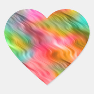 Colourful Crane Flower Wavy Texture Heart Sticker