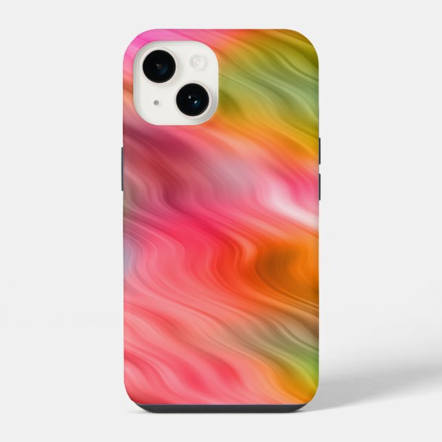 Colourful Crane Flower Wavy Texture iPhone Case (Back)