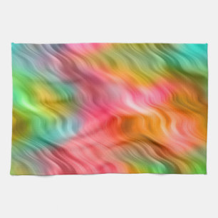 Colourful Crane Flower Wavy Texture Kitchen Towel