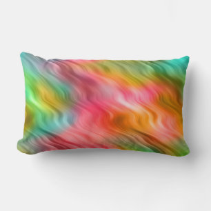 Colourful Crane Flower Wavy Texture Lumbar Pillow