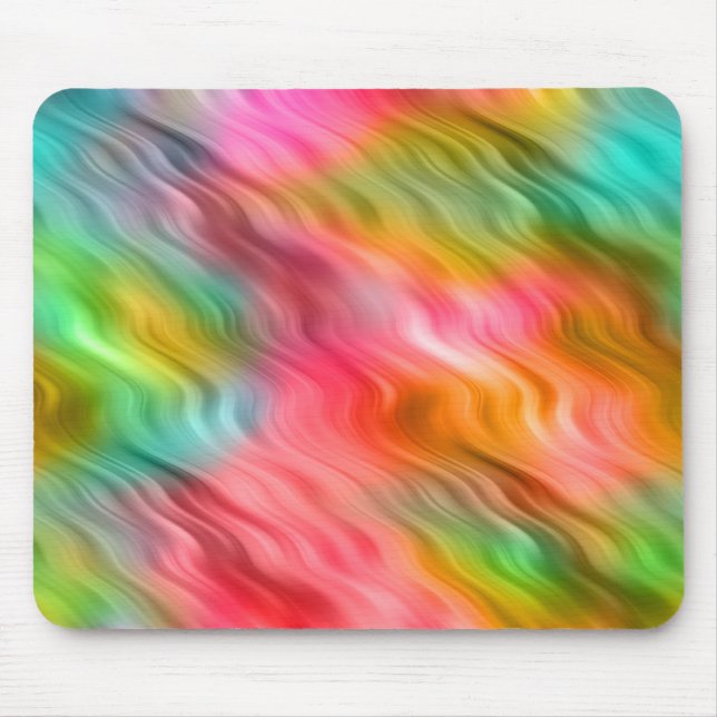Colourful Crane Flower Wavy Texture Mouse Pad (Front)