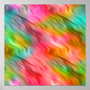 Colourful Crane Flower Wavy Texture Poster