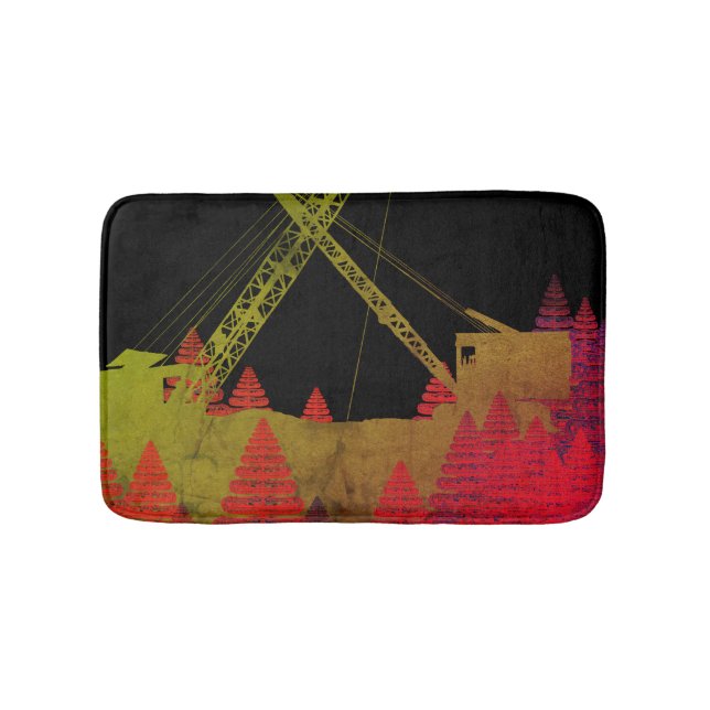 Colourful Crane Operator Operating Engineer Fantas Bath Mat (Front)