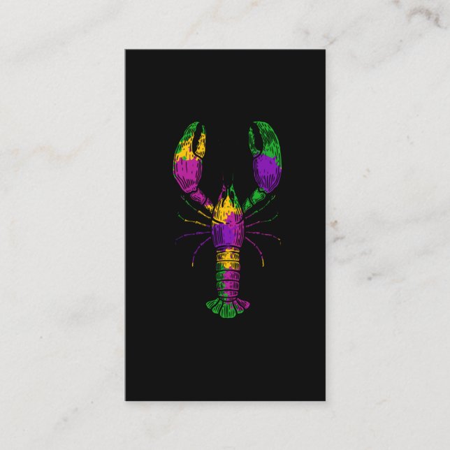 Colourful Crawfish Art Seafood Foodie Business Card (Front)