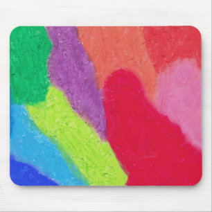 Colourful crayon art print mouse pad