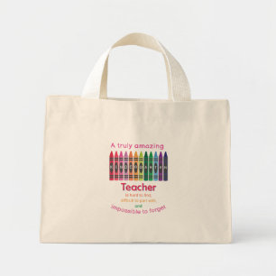 Colourful Crayon/ Kindergarten Teacher Appreciatio Mini Tote Bag