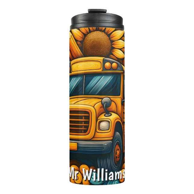 Colourful Crayons Bus Driver Thermal Tumbler (Front)