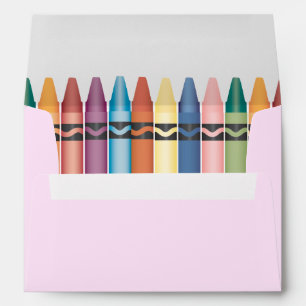 colourful crayons cool teacher return address envelope