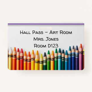 Colourful Crayons Hall Pass Badge