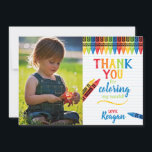 Colourful Crayons Kids Birthday Thank You Card<br><div class="desc">These colourful crayon thank you cards are the perfect addition to any art, colouring or painting party. Adorned with the colours of the rainbow and lettering that mimics a crayon, these will be great for all your party guests. Also great for Valentines, Christmas or as end of the year cards....</div>