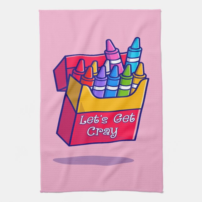Colourful Crayons Let's Get Cray Kitchen Towel (Vertical)
