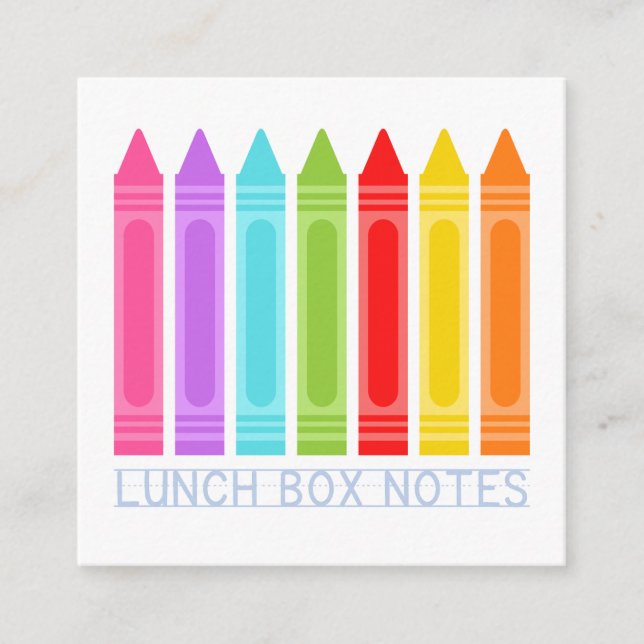 Colourful Crayons Lunch Notes (Front)