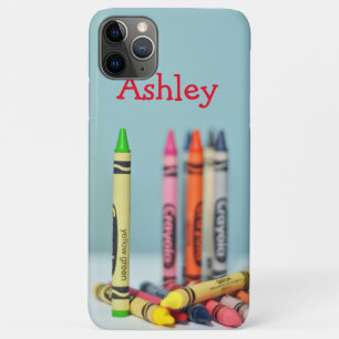 Colourful Crayons with customizable name iPhone 11 Pro Max Case