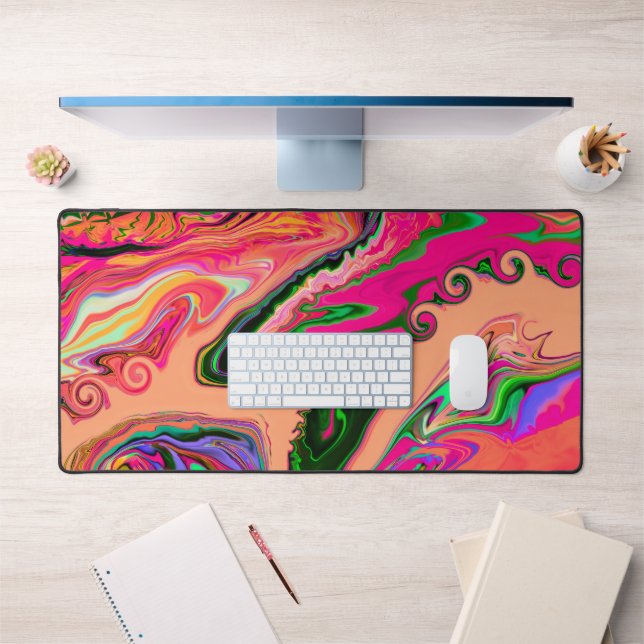 Colourful Crazy Abstract Playful Marble Design Nam Desk Mat (Office 1)