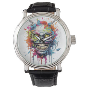 Colourful Crazy Alien Head Space Aliens Martians Watch