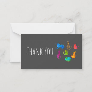 Colourful crazy cats in watercolor card