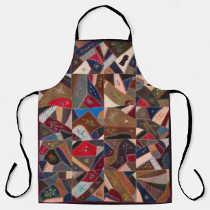 Colourful crazy quilt apron