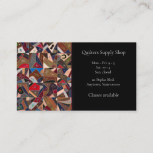 Colourful crazy quilt business card