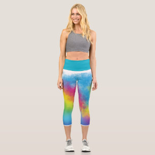 Colourful, Crazy, Trendy, Bold Abstract Capri Leggings