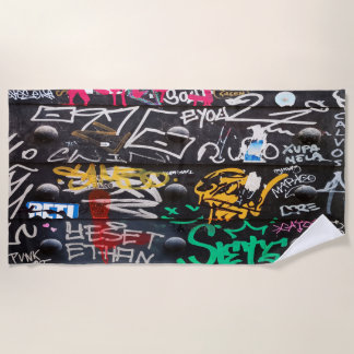 Colourful crazy writings beach towel