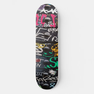 colourful crazy writings skateboard