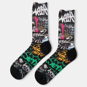 colourful crazy writings socks