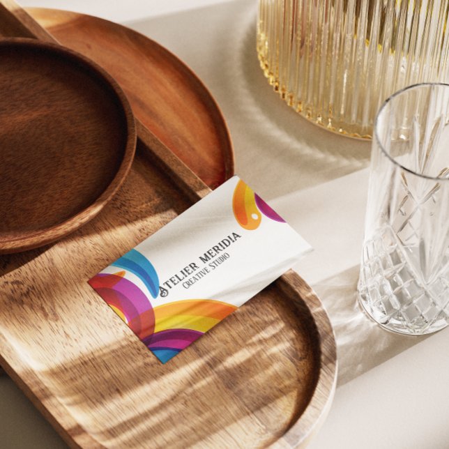 Colourful Creative Studio with QR Cod Business Card (Creator Uploaded)