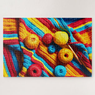 Colourful Crochet Craft Thread Yarn Needlework Jigsaw Puzzle