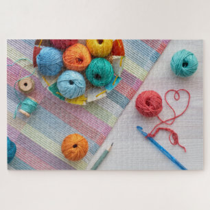 Colourful Crochet Craft Thread Yarn Needlework Jigsaw Puzzle