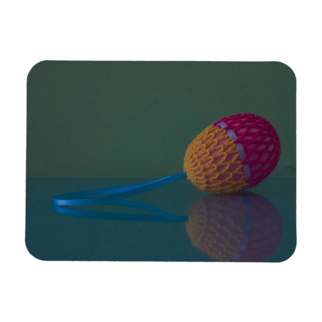 Colourful Crochet Easter Egg Flexible Photo Magnet (Horizontal)