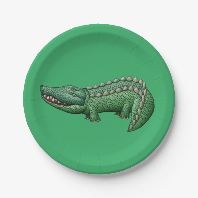 Colourful Crocodile Paper Plate (Front)