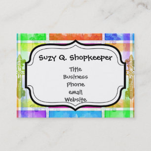 Colourful Crosses Christian Pop Art Collage Business Card