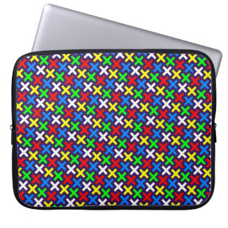 Colourful crosses pattern laptop sleeve
