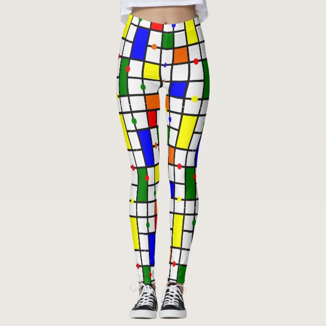 Colourful Crossword  Leggings (Front)