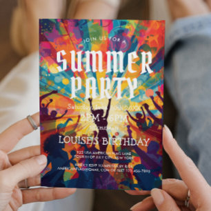 Colourful Crowd Summer Party Invitation