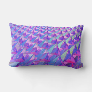 Colourful crystal pyramids lumbar pillow
