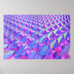 Colourful crystal pyramids poster
