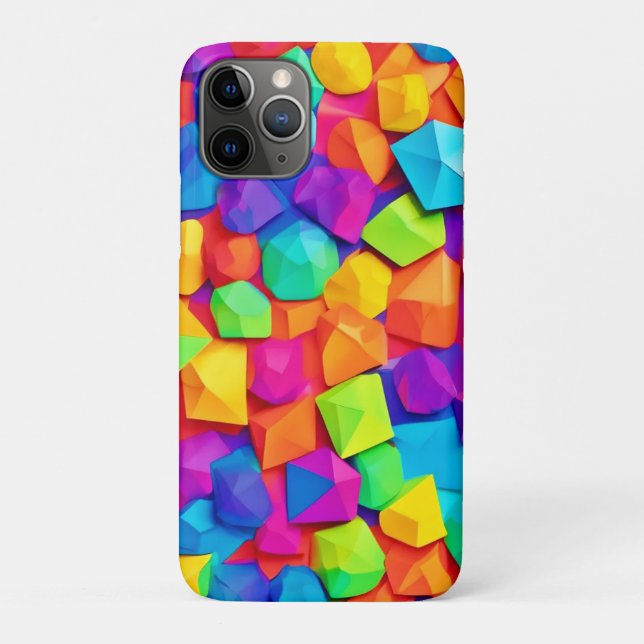 Colourful Crystal Shapes Art Case-Mate iPhone Case (Back)