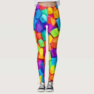 Colourful Crystal Shapes Art Leggings